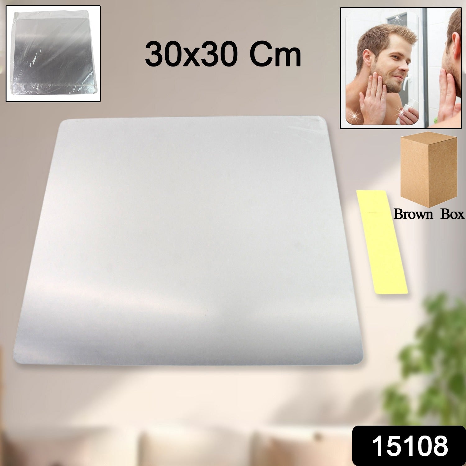 Plastic Square 3D Mirror Wall Stickers (1 Pc / 30x30 Cm) Plastic Square 3D Mirror Wall Stickers (1 Pc / 30x30 Cm)